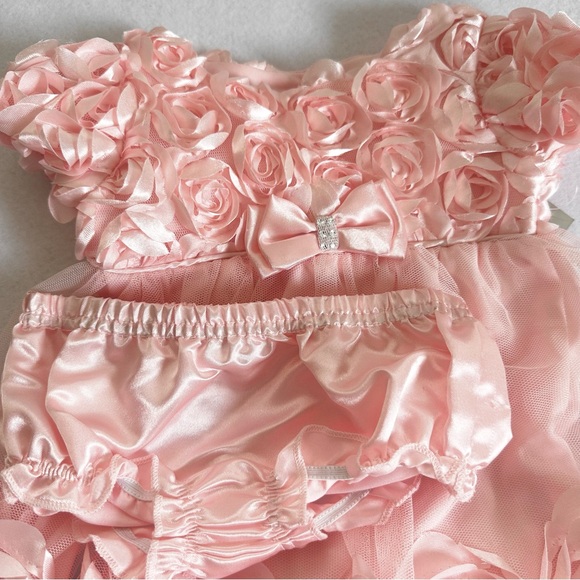 2 pc. Set Pink Floral Baby Dress 6-9 months - Picture 3 of 10